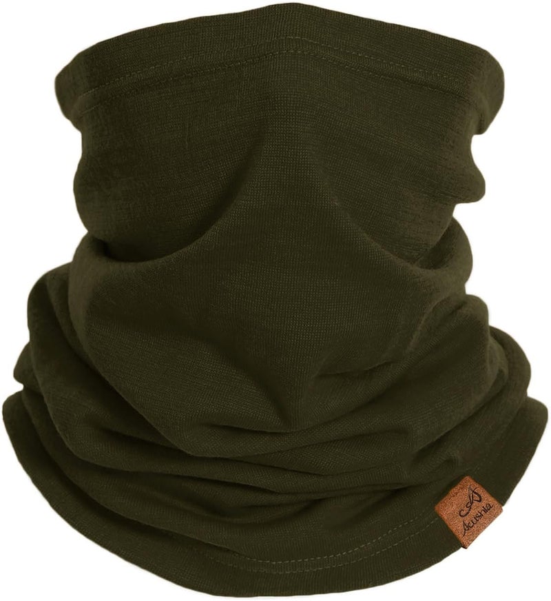 ACUSHLA 100% Merino Wool Neck Gaiter for Men & Women Ski Face Mask Winter Scarf Neck Warmer All Weather, Midweight Maple Leaf - Image 1